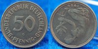 Deutschland 50 Pfennig 50Pf. J.384 Fehlprägung 180 Grad Stempeldrehung, ss+