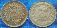 Deutschland / Kaiserreich 5 Pfennig Probe Abschlag der Adlerseite Kaiserreich 5 Pf. J.12 Münzzeichen A Probe Abschlag der Adlerseite
