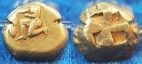 Antike / Griechenland, Mysien, Kyzikos Stater Gold Mysien, Kyzikos Stater ss, 16,2g Jüngling im Knielauf n.l.mit Thunfisch R! Gold!