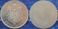 Deutschland / Kaiserreich / Probeprägung 5 Mark Probe Preußen Probeprägung der Adlerseite vom 5 Mark 1888 in Zinn von Otto Schulz