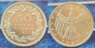 Deutschland / WEIMAR / PROBEPRÄGUNG 50 Pfennig WEIMAR 50 Pfennig Gestaltungsprobe von Hörnlein Kupfer-Nickel, vz-st