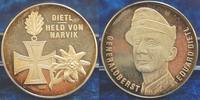 Deutschland / 2.Weltkrieg MEDAILLE 2.WK Generaloberst Eduard Dietl MEDAILLE (33) 2.WK Generaloberst Eduard Dietl, Silber 24,61g fein (1000)