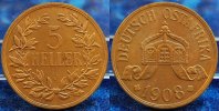 Kolonien Deutsch-Ostafrika 5 Heller Deutsch-Ostafrika 5 Heller 1908J schöne Kupferpatina, vz
