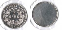 Deutschland / Kaiserreich / PROBEPRÄGUNG 50 Pfennig Kaiserreich Silberprobe zum 50Pf. J.8 1877 vz-st