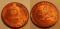 Deutschland 2 Pfennig 1974 F Fehlprägung, ...