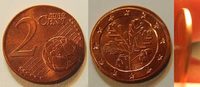 Deutschland 2 Cent Fehlprägung 2 Cent 2007 F prägefrisch Fehlprägung auf 1 Cent Rohling !!!