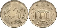 Deutschland Fehlprägung 20 Cent auf 10 Cent Rohling Fehlprägung: 20 Cent 2008F geprägt auf einem 10 Cent Rohling !!!