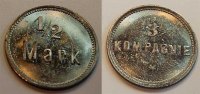 Deutsch-Südwestafrika 1/2 Mark Militärgeld 3.Kompanie Kolonien: 1/2 Mark Militärgeld 3.Kompanie prägebedingt leicht rau, fast prfr