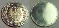 Deutschland / Kaiserreich / PROBEPRÄGUNG 50 Pfennig (nur Adlerseite) Kaiserreich Silberprobe zum 50Pf. J.8 1877 vz-st aus Polierter Platte (PP)
