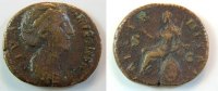 Antike / Römische Kaiserzeit / Faustina I As Faustina I, gest. 141, As Aeternitas sitzt n.l. auf Globus