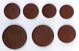 Kaiserreich / Proben ! Probensatz 10 Pfennig - 5 Mark Proben Versuch die Porzellanwährung einzuführen. Satz mit 7 Proben. 1920.