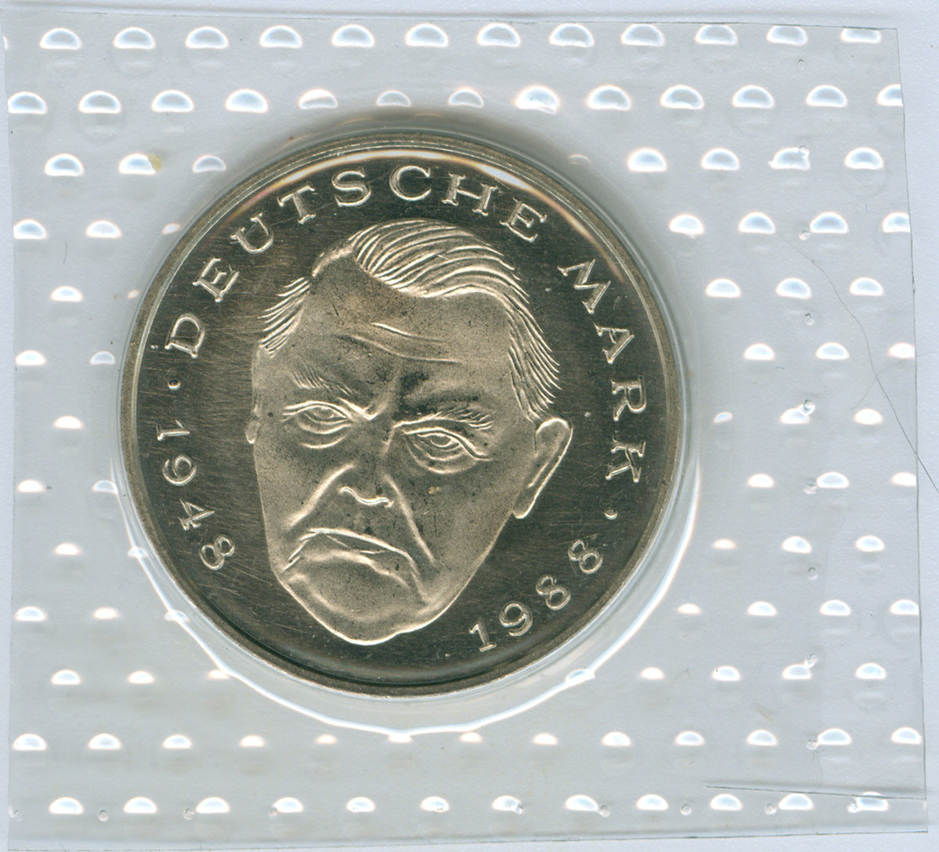 Bundesrepublik Deutschland 2 DM Ludwig Erhard 1991 F BU MS65 70 OBH