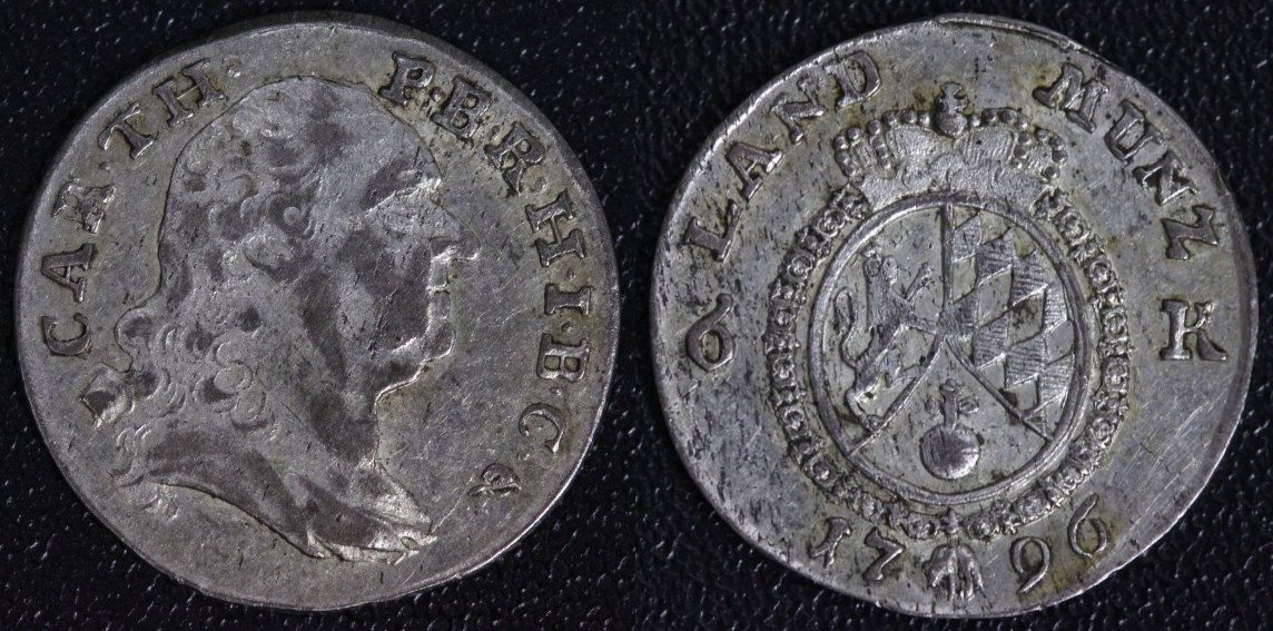 Bayern Karl Theodor 6 Kreuzer 1796 ss+ 
