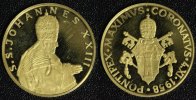 Vatikan Medaille Papst Johannes XXIII. - Auf die Krönung - Gold - selten