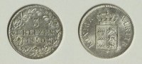 Württemberg 3 Kreuzer 1850 vz+ 