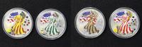 USA 4 x 1 Dollar 2000 st 4 x 1$ 1 Oz Ag 4 Jahreszeiten coloriert Eagle 155,00 EUR 