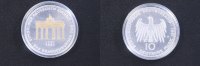 Deutschland 10 DM 1991 st 10 DM 1991 Brandenburger Tor teilvergoldet 21,00 EUR 
