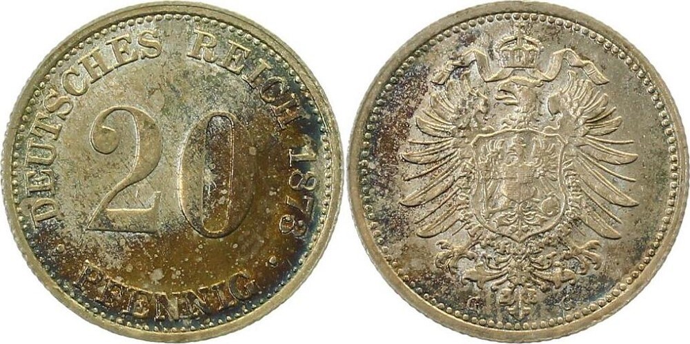 Deutschland Pfennig G Prfr Stgl Patina Min Kr Tzerchen Top