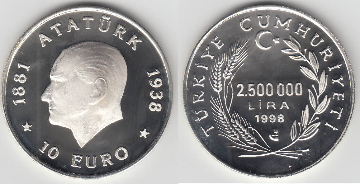 T Rkei Lira Millionen Lira Turkey Silver Coin