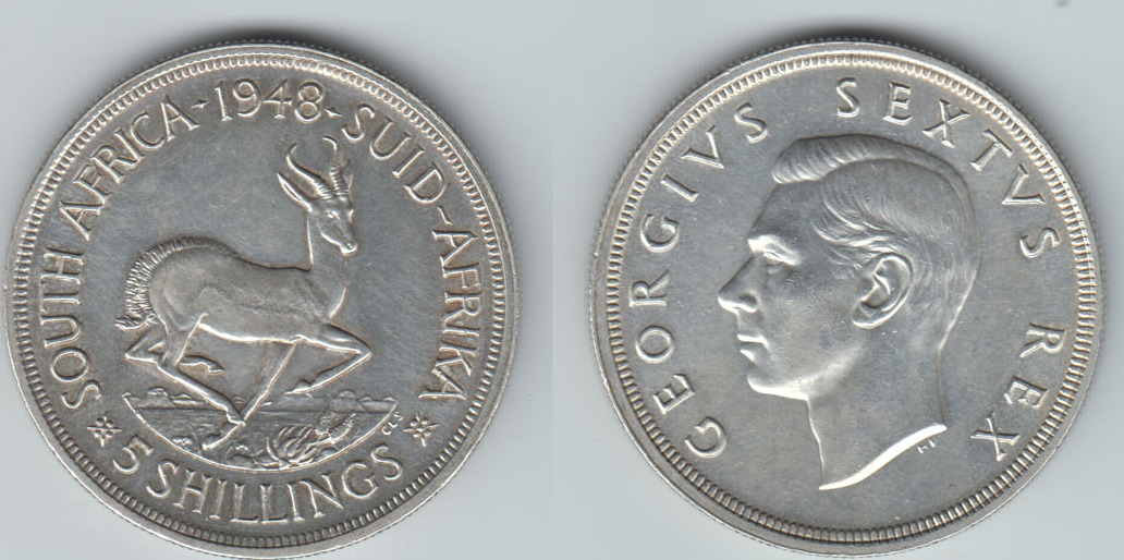 Südafrika 5 Schilling 1948 south africa 5 shilling silver coin