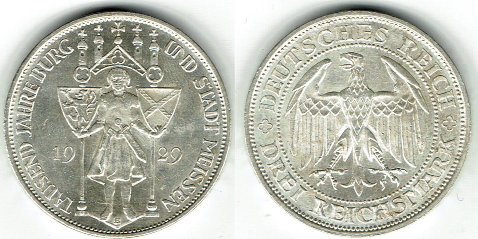 Weimarer Republik 3 Mark Silber Gedenkmünze 1929 E Meissen 1000