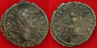 Römische Kaiserzeit - Caracalla Denar AR-Denar des Caracalla, Rv.: Sitzende Roma mit Statue, RESTITVTOR VRBIS