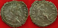 Römische Kaiserzeit - Caracalla Denar AR-Denar des Caracalla, Rv.: Securitas mit Zepter, RESCVRIT IMPERII