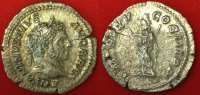 Römische Kaiserzeit - Caracalla Denar AR-Denar des Caracalla, Rv.: Serapis hält Lanze, PMTRP XV COS III PP