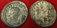 Römische Kaiserzeit - Aurelianus Antoninian B-Antoninian des Aurelianus Rv: Aurelianus empfängt Kranz, RESTITVT OBIS / KAA