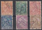 Albanien 1 Q. - 1 Fr. (6 Werte) Albanien 1913, Michel-Nummer 29 bis 34, Gestempelt