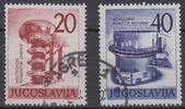 Jugoslawien 20 - 40 Din. Jugoslawien, Michel-Nummer 928 - 929, Kernenergie, Gestempelt