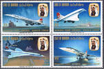 Bahrain 4 Werte Bahrain, Michel-Nr. 248 - 251, Viererblock, Flugzeuge, Postfrisch