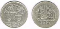 Ägypten 5 Piaster egypt 1920, 5 piastres, french occupation, fouad I., rar, very fine, like scan