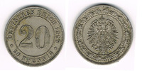 Kaiserreich 20 Pfennig Kaiserreich, 20 Pfennig 1887 A!