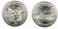 Tschechoslowakei 50 Kronen czechoslovakia, silver coin "150th anniversary - railroad breclav to brno&q