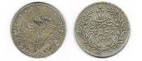 Ägypten 1 Qirsh Egypt 1884, qirsh, Abdul Hamid II., like scan