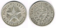 Kuba 10 Centavos Cuba, silver coin, 10 Centavos, like scan