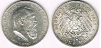 Bayern 5 Mark Kaiserreich, Bayern 5 Mark 1911 D, Prinzregent Luitpold, Erhaltung siehe Scan!