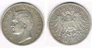Kaiserreich - Bayern 5 Mark Deutsches Kaiserreich, Bayern, König Otto, 5 Mark 1894 D, Silber!