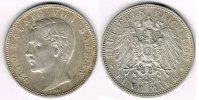 Kaiserreich - Bayern 5 Mark Deutsches Kaiserreich, Bayern, König Otto, 5 Mark 1908 D, Silber!