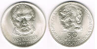 Tschechoslowakei 50 Kronen czechoslovakia, silver coin "Jan Kollar", 50 Korun