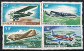 Tschad 4 Werte (25FR - 100 FR) 4 Marken 1. Jahr Fluggesellschaft AIR TCHAD