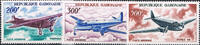 Gabun 3 Werte (200FR - 500FR) 3 Marken Alte Flugzeuge