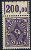 Deutsches Reich 20 Mark Deutsches Reich, Mi.-Nr. 230 WOR, 1\'5\'1, Freimarken Posthorn