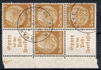 Deutsches Reich 4 Werte Deutsches Reich, Mi.-Nr. S 176, Zusammendruck, Hindenburg,