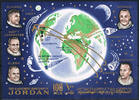 Jordanien 100 Fils Block 9 (Michel-Nr. 436), Astronauten und Weltkarte, Block 9, Postfrisch