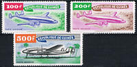 Guinea 100 - 500 Francs Michel-Nr. 21 - 23, Freimarken: Flugzeug, Postfrisch
