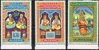 Algerien 0,30 - 5,00 Dinar Michel-Nr. 441 - 443, Miniaturen von Mohammed Racim, Postfrisch