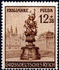 Deutsches Reich von 12 + 38 Pfennig Deutsches Reich, Mi.-Nr. 886 V, F12 1200 Jahre Stadt Fulda