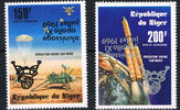 Niger 150 - 200 Francs Michel-Nr. 682 - 683, "Mondlandung von Apollo 11" Postfrisch.